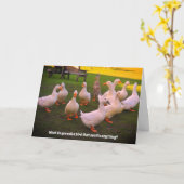 Ducks in Park Funny Duck Joke Birthday Kaart (Gele Bloem)