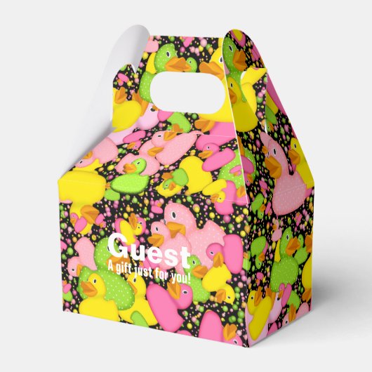 Ducks-n-Stippen-Style-2-Black-GABLE FAVOR BOX Bedankdoosjes (Voorkant Zijde)