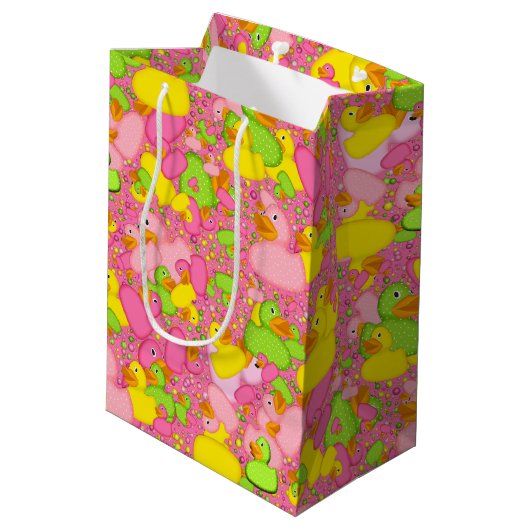 Ducks-n-Stippen-Style-2-Drk roze-GIFT BAG M Medium Cadeauzakje (Achterkant Gekanteld)