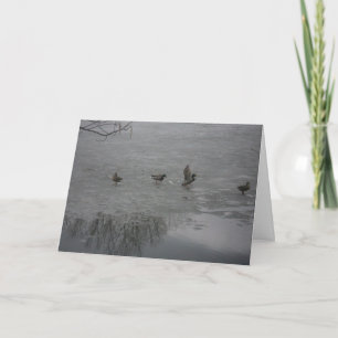 "Ducks on Ice" - Hartelijk dank - Kaart