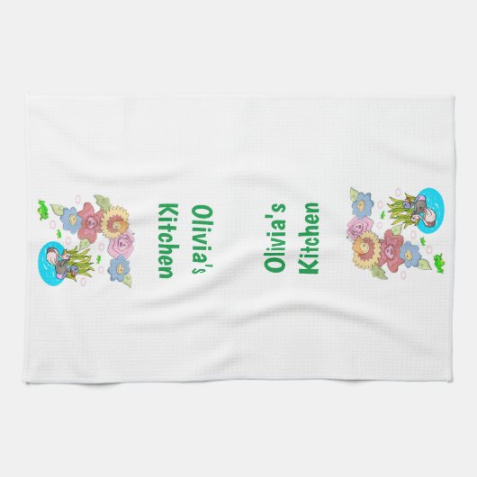 Ducks Pond Floral Kitchen Hand Towel Theedoek (Horizontaal)