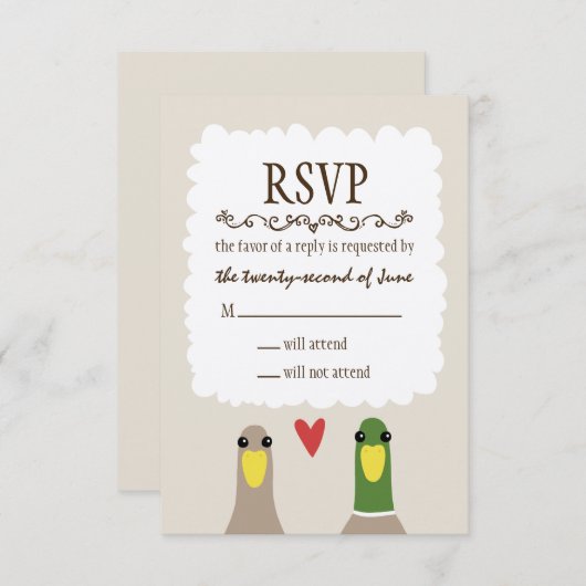 Ducks Wedding RSVP (Voorkant / Achterkant)
