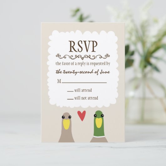 Ducks Wedding RSVP (Staand voorkant)