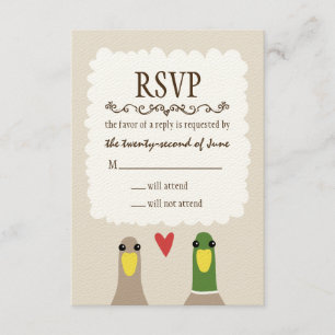 Ducks Wedding RSVP Kaartje