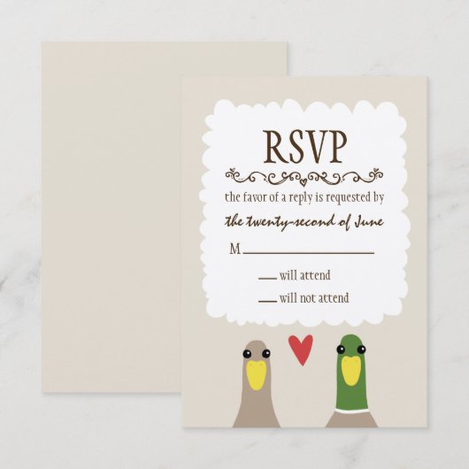Ducks Wedding RSVP Kaartje (Voorkant / Achterkant)