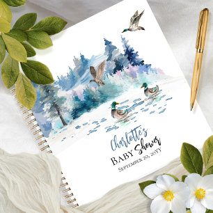 Ducks Woodland Forest Boy Baby shower Gastenboek Notitieboek