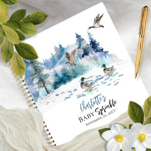 Ducks Woodland Forest Boy Baby Sprinkle Gastenboek Notitieboek
