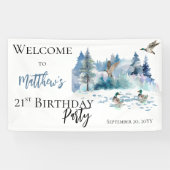 Ducks Woodland Forest Natuur 21st Birthday Party Spandoek (Horizontaal)