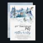 Ducks Woodland Forest Natuur 40th Birthday Party Kaart<br><div class="desc">Natuur-themed,  bos scène met eenden feest voor zijn '40ste verjaardag'. Composietontwerp per feestdag — Design.</div>