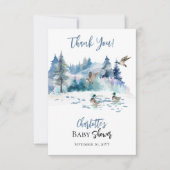 Ducks Woodland Forest Natuur Boy Baby shower Bedankkaart (Voorkant)