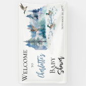 Ducks Woodland Forest Natuur Boy Baby shower Spandoek (Verticaal)