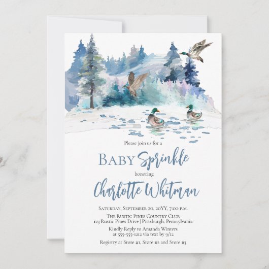 Ducks Woodland Forest Natuur Boy Baby Sprinkle Kaart (Voorkant)