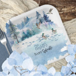 Ducks Woodland Forest Natuur Boy Baby Sprinkle Papieren Bordje<br><div class="desc">Natuur-thema,  bos scène met eendenjongen "Baby Sprinkle". Composiet ontwerp van Holiday Hearts Design.</div>