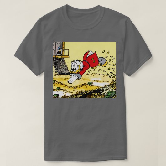 DuckTales Scrooge McDuck zwemt in cash T-shirt (Design voorkant)