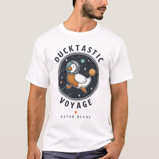 Ducktastic Voyage – Astro Ready Duck in de ruimte T-shirt