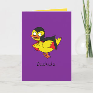Duckula Funny Halloween Dracula Duck Wenskaart Kaart