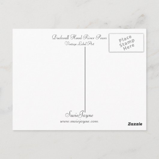 Duckwall Hood River Pears Briefkaart (Achterkant)