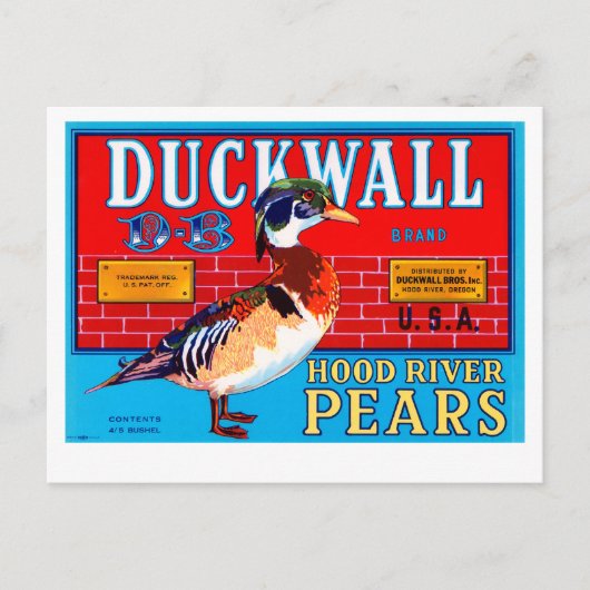 Duckwall Hood River Pears Briefkaart (Voorkant)