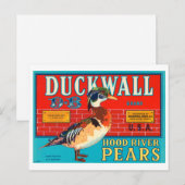 Duckwall Hood River Pears Crate Label Briefkaart (Voorkant / Achterkant)