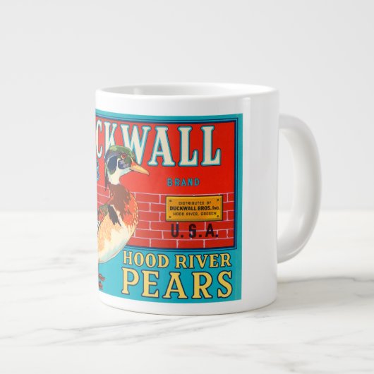 Duckwall Hood River Pears  Crate Label Grote Koffiekop (Voorkant rechts)