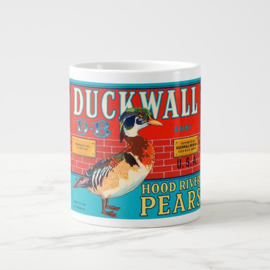 Duckwall Hood River Pears  Crate Label Grote Koffiekop (Voorkant)