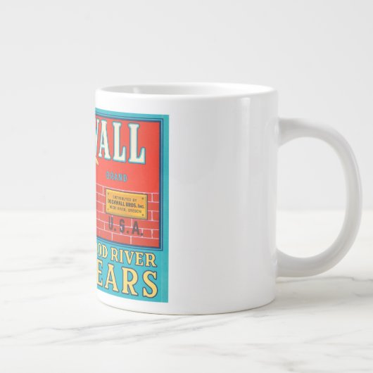 Duckwall Hood River Pears Crate Label Grote Koffiekop (Rechts)