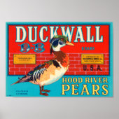 Duckwall Hood River Pears  Crate Label Poster (Voorkant)