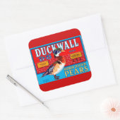 Duckwall Hood River Pears Vierkante Sticker (Envelop)