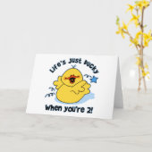 Ducky 2e verjaardag van het leven kaart (Gele Bloem)