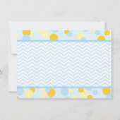 Ducky Baby shower Invitation blauw en geel Kaart (Achterkant)