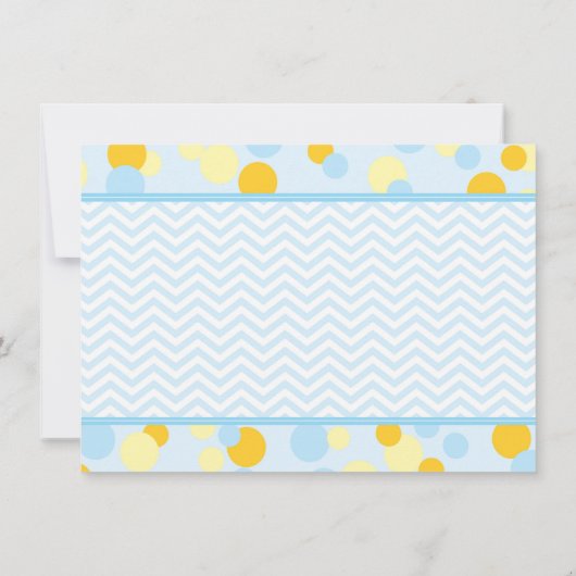 Ducky Baby shower Invitation blauw en geel Kaart (Achterkant)