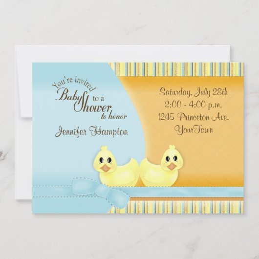 Ducky Baby shower Invitation Kaart (Voorkant)