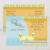 Ducky Baby shower Invitation Kaart (Voorkant / Achterkant)