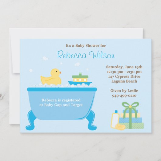 Ducky Baby shower Invitation Kaart (Voorkant)