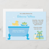 Ducky Baby shower Invitation Kaart (Voorkant / Achterkant)