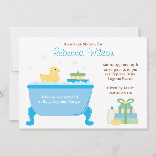 Ducky Baby shower Invitation Kaart (Voorkant)