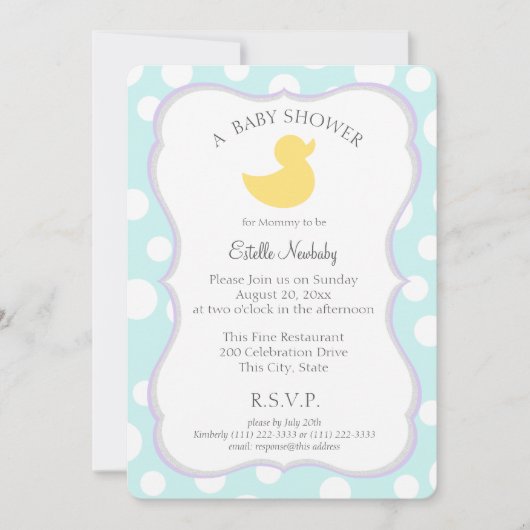 Ducky Baby shower Kaart (Voorkant)