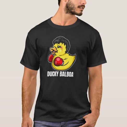 Ducky Balboa Funny Rubber Duck Boxer & Fighter Pul T-shirt (Voorkant)