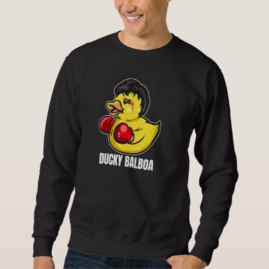 Ducky Balboa Funny Rubber Duck Boxer & Fighter Pul Trui (Voorkant)