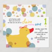  Ducky - Beach Birthday Party Kaart (Voorkant / Achterkant)