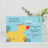  Ducky - blauwe verjaardagsuitnodigingen Kaart (Staand voorkant)