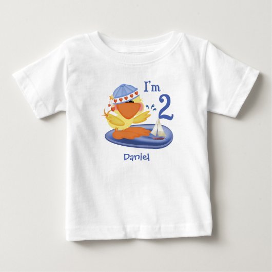 Ducky Boy 2e Verjaardag Baby T-shirt (Voorkant)