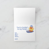 Ducky Boy 3e verjaardag invulling uitnodiging (Binnen)