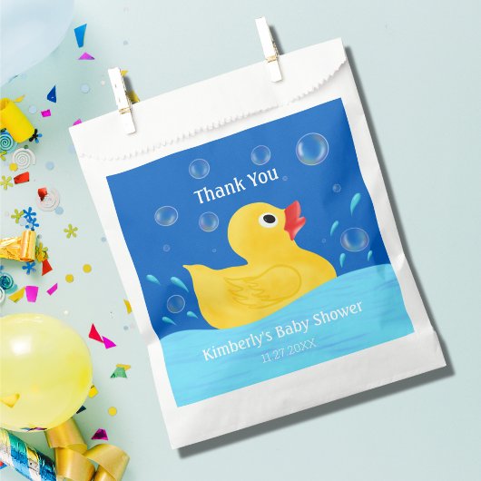 Ducky Bubbles Baby shower met zoete rubber Dank je Bedankzakje
