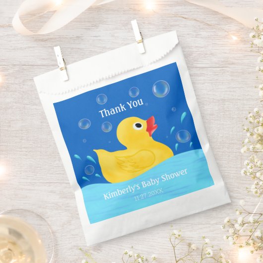 Ducky Bubbles Baby shower met zoete rubber Dank je Bedankzakje (Geknipt)