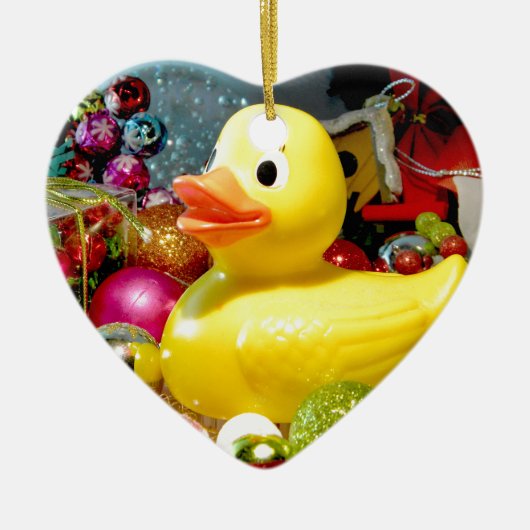 Ducky Christmas I Keramisch Ornament (Voorkant)
