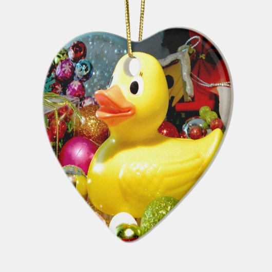 Ducky Christmas I Keramisch Ornament (Links)