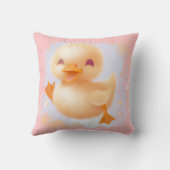 Ducky Cute Nursery Easter Ducking Baby Duck Pink Kussen (Achterkant)