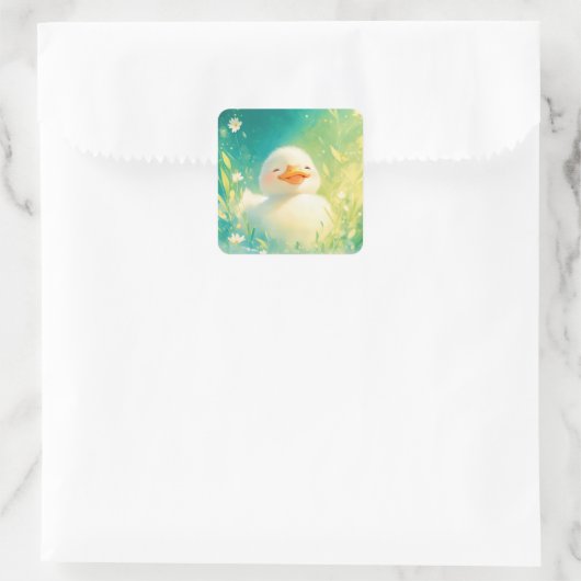 Ducky Days of Joy Vierkante Sticker (Tas)