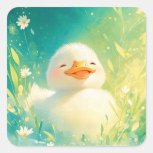 Ducky Days of Joy Vierkante Sticker